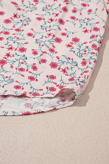 Threaded Pear Adalee Printed Puff Sleeve Shirt