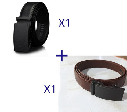 Men’s Two-Layer Cowhide Automatic Buckle Belt | High-Sense Executive Genuine Leather Waistband | Trendy Minimalist Professional Men’s Belt | Luxury-Label Statuesque Men’s Accessory | 2026 High-Fashion Radiant Urban Essential
