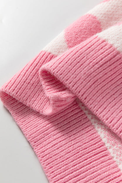 Threaded Pear Skylar Heart Print Knit Sweater