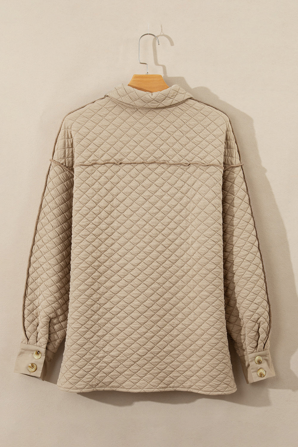 Threaded Pear Celeste Quilted Puffer Buttoned Shacket