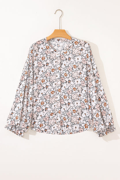 Threaded Pear Aubrey Puff Sleeve Down Shirt