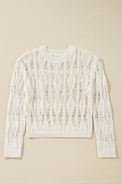 Threaded Pear Olivia Crochet Loose Fit Sweater
