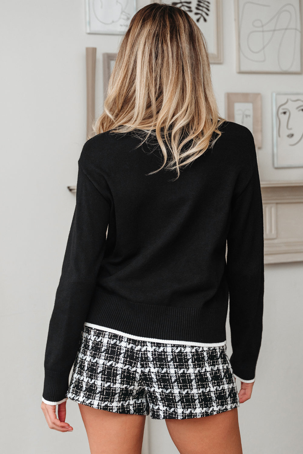 Threaded Pear Malaysia accent Holiday Cropped Sweater