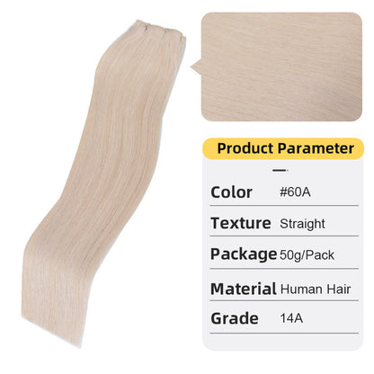 Second Generation Hand-knitted Hair Weft White Hair Extension Braid Real Hair