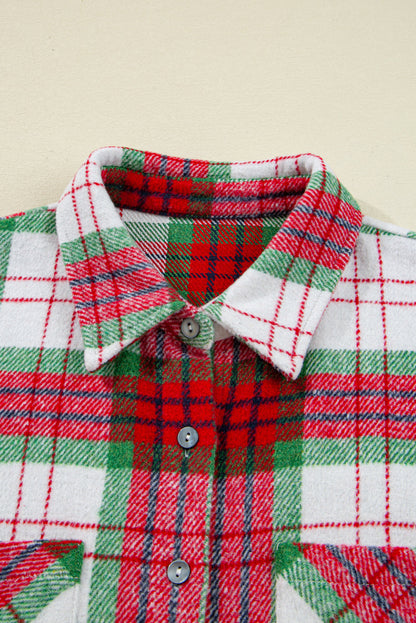 Threaded Pear Dream Plaid Casual Flannel Shacket