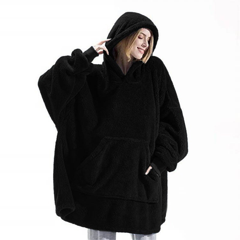 Women’s Winter Hoodie Sweatshirt with Big Pocket | Cozy Fleece-Lined Hooded Tops | Elegant Oversized Pullover Sweatshirt | Modern Relaxed Fit Winter Clothes for Ladies | 2026 Trendy Solid Color Streetwear Hoodie
