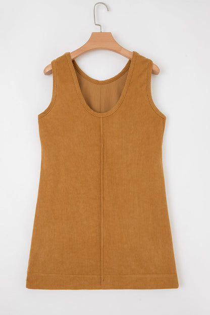 Threaded Pear Emapia Corduroy Sleeveless Mini Dress