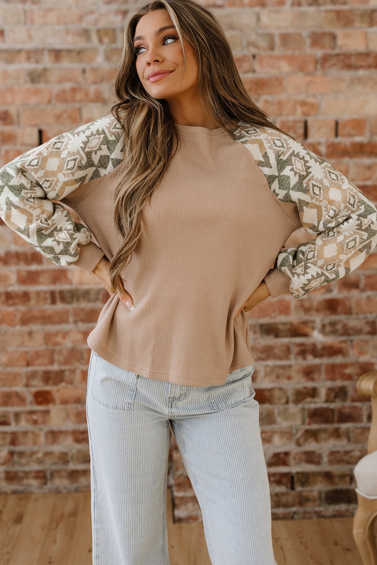 Threaded Pear Bella Raglan Sleeve Knit Top