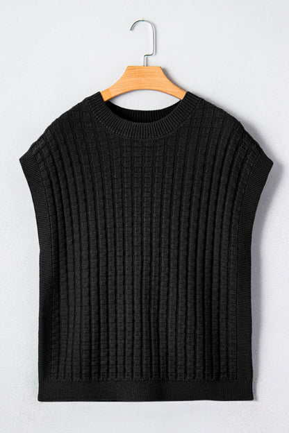 Threaded Pear Marina Textured Short Sleeve Sweater