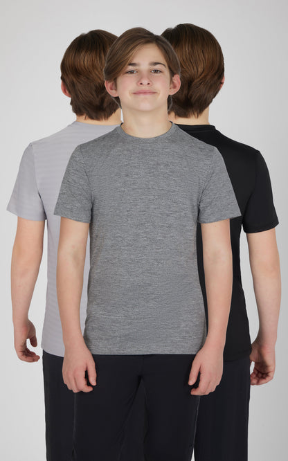 90 Degree by Reflex Boys 3 PK Mesh Performance Tee
