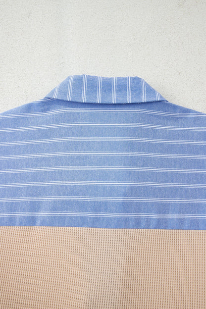 Threaded Pear Evelynn Waffle Knit Collared PLUS Top