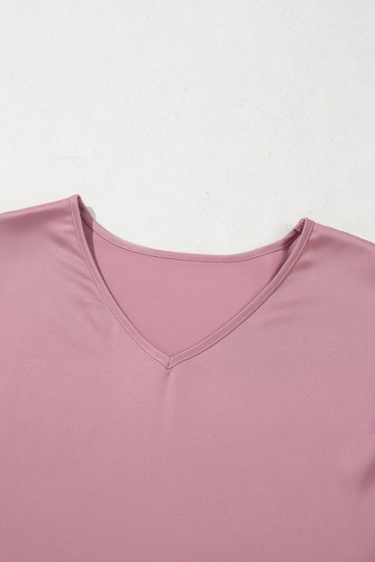 Threaded Pear Ruth Satin Ruffle Sleeve Top