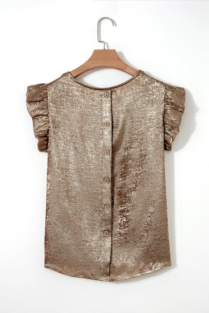 Threaded Pear Parker Ruffle Trim Sleeveless Top