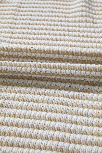 Threaded Pear Vanessa Knit Ribbed Trim Long Sleeve PLUS Top