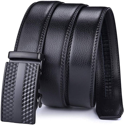 Men’s Fashion Casual Two-Layer Leather Belt | High-Sense "Comfort Click" Ratchet Belt | Trendy Minimalist Automatic Buckle Waistband | Luxury-Label Statuesque Men’s Accessory | 2026 High-Fashion Radiant Urban Essential