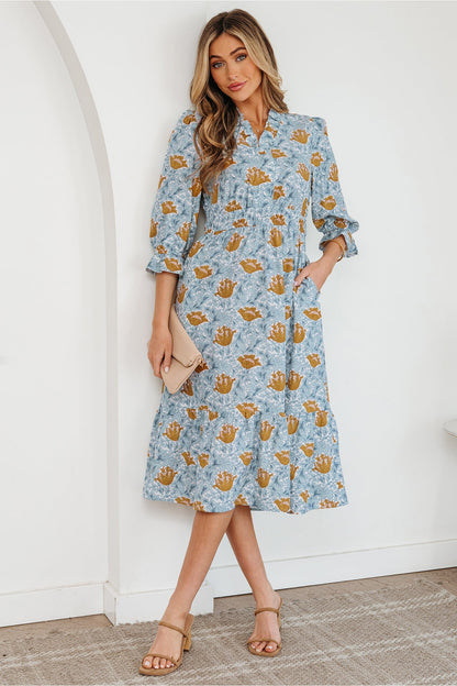 Threaded Pear Rosalee Bracelet Sleeve Long Dress