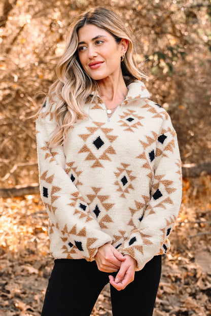 Threaded Pear Elizy Quarter Zip Collar Sweatshirt