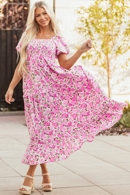 Threaded Pear Raina Sleeve Flowy Long Dress