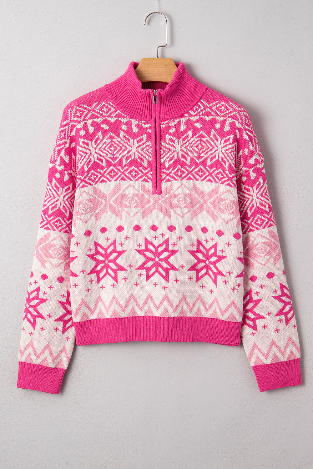 Threaded Pear Mila Quarter Zip Collard Sweater