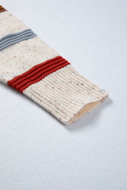 Threaded Pear Vivienne Shoulder Heathered Knit Sweater