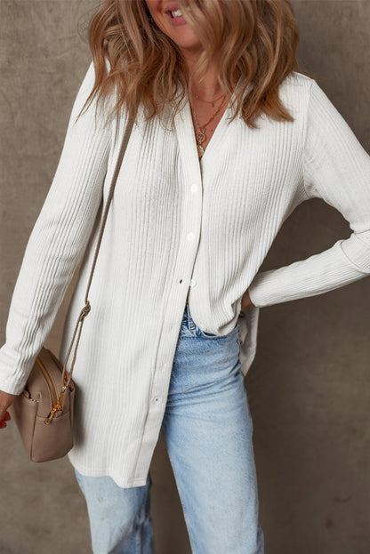 Threaded Pear Gianna Ribbed Up Tunic Cardigan