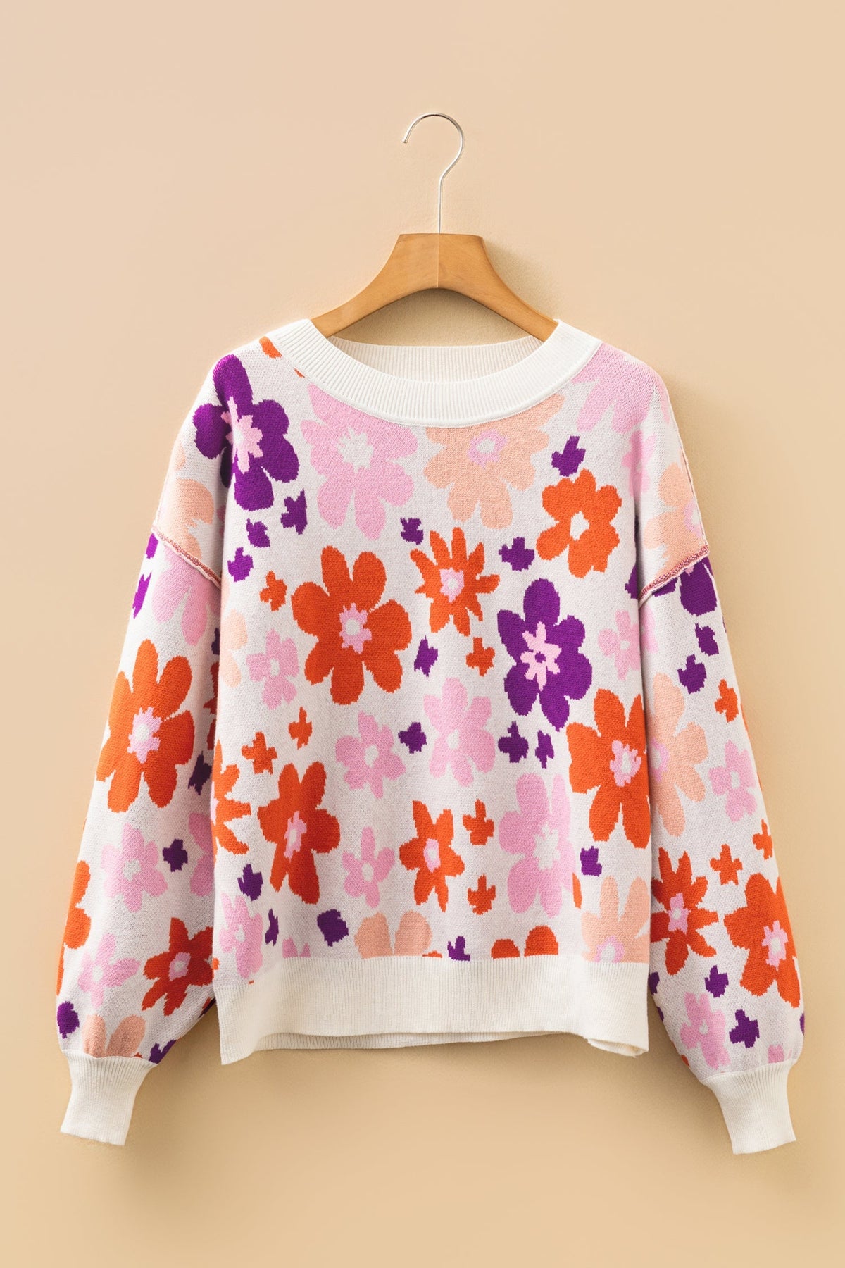 Threaded Pear Jaylani Pattern Drop Shoulder Sweater