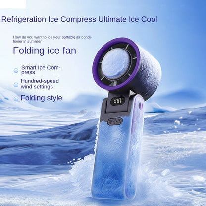 USB Cooling Turbine Hand Fan with 100-Speed Ice-Cooling Function