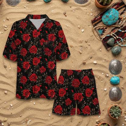 Baha Ranch Red Rose Women's Pajama Set Made in America
