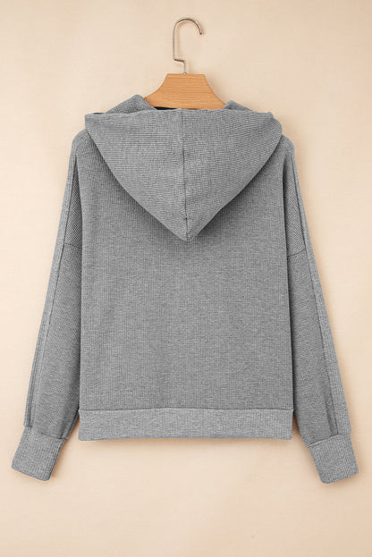 Threaded Pear Kayla Waffle Zip Up Hooded Jacket