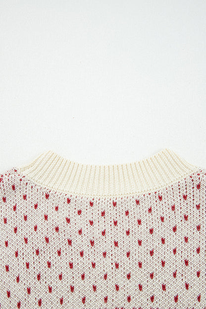 Threaded Pear Kinley Pattern Lantern Sleeve Sweater