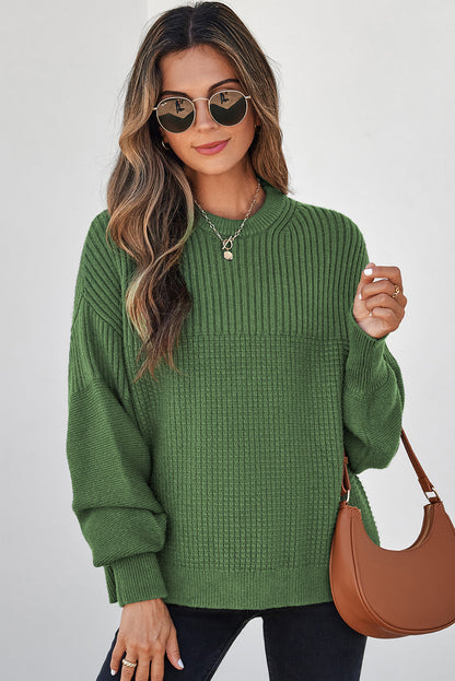 Threaded Pear Julietta Mixed Textured Knitted Sweater
