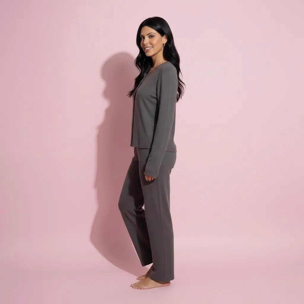 Anna-Kaci Women's 2-Piece Set Soft Knit Lounge Pants and Button-Up Cardigan with Tank Top