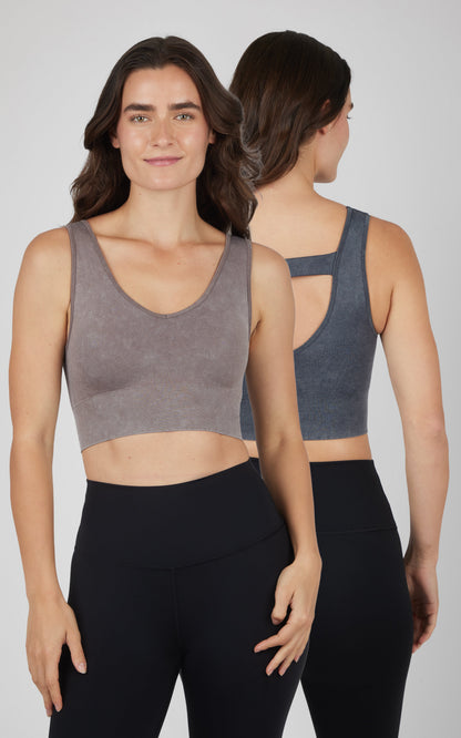 90 Degree by Reflex 2 PK Stone Wash Bra Tank