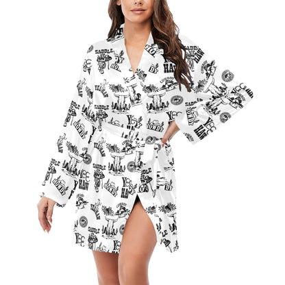 Baha Ranch Cowboy Print Western Satin Robe