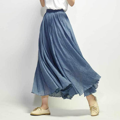 Saia Summer Skirt | High-Sense Lightweight Flowing Waistband | Trendy Minimalist Sleek A-Line Skirt | Luxury-Label Statuesque Radiant Apparel | 2026 High-Fashion Emerald-Luxe Essential