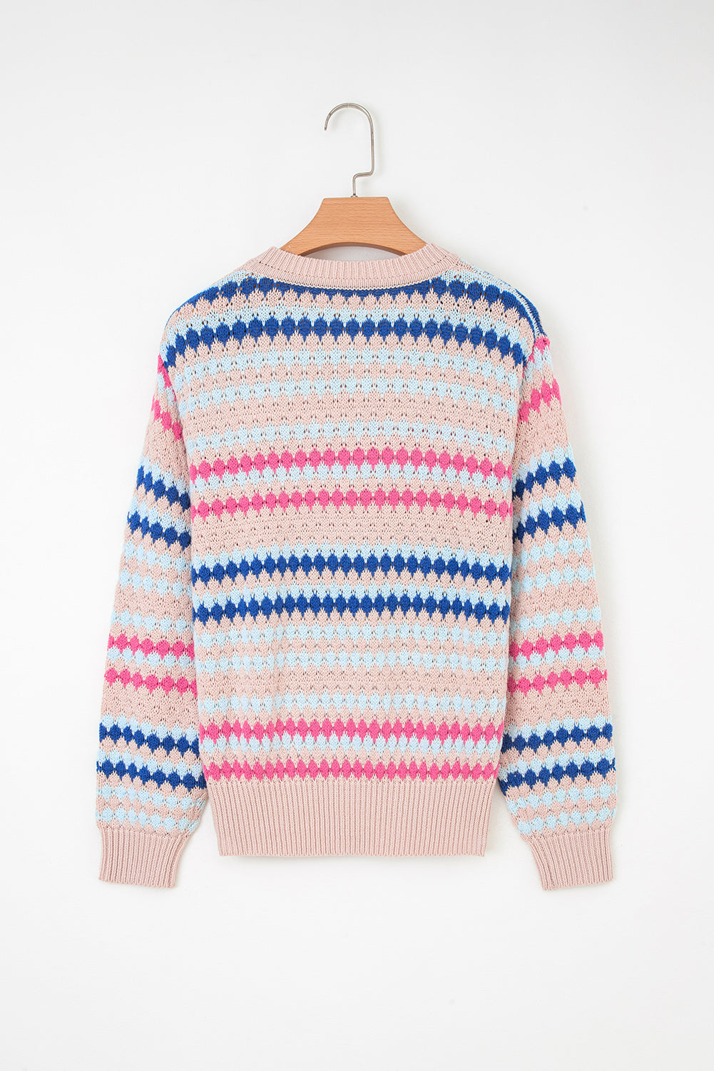 Threaded Pear Amelia Patterned Drop Shoulder Sweater