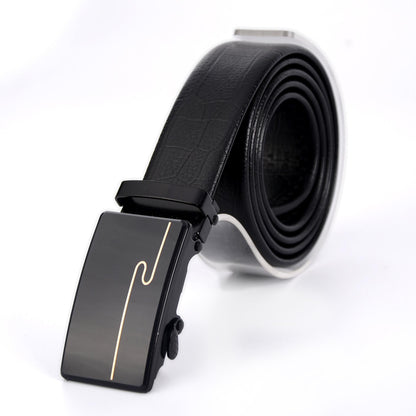 Men’s Mirror Acrylic Automatic Buckle Belt | High-Sense Business Casual Iron Button Waistband | Trendy Minimalist Professional Executive Belt | Luxury-Label Statuesque Men’s Accessory | 2026 High-Fashion Radiant Urban Essential