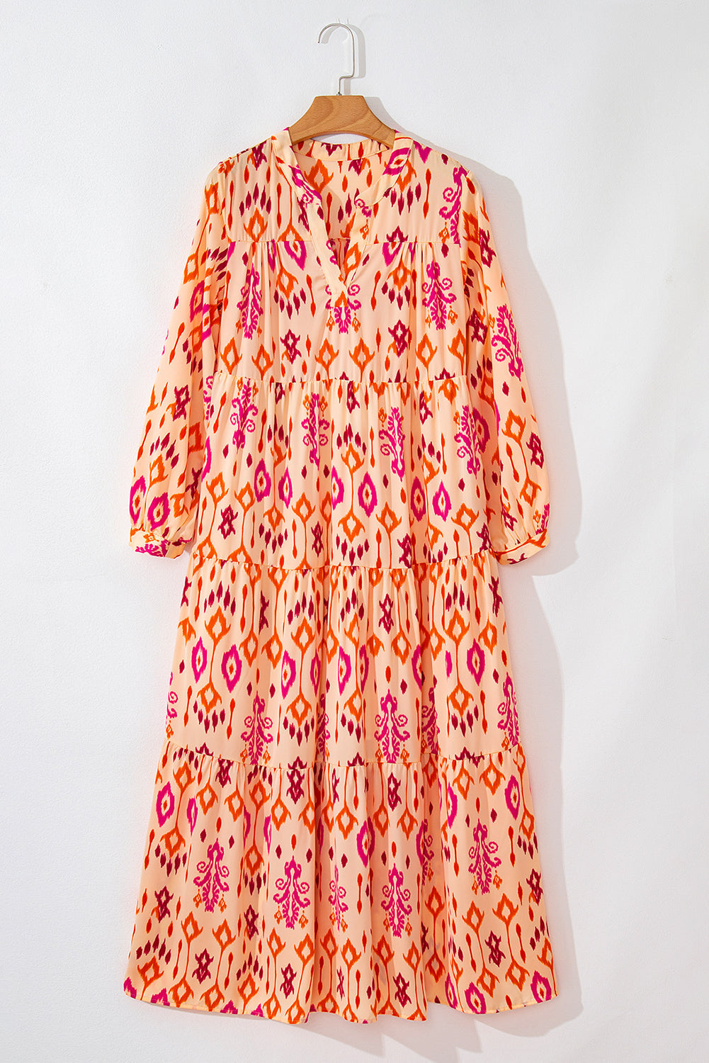 Threaded Pear Marjorie Geometric Printed Maxi Dress
