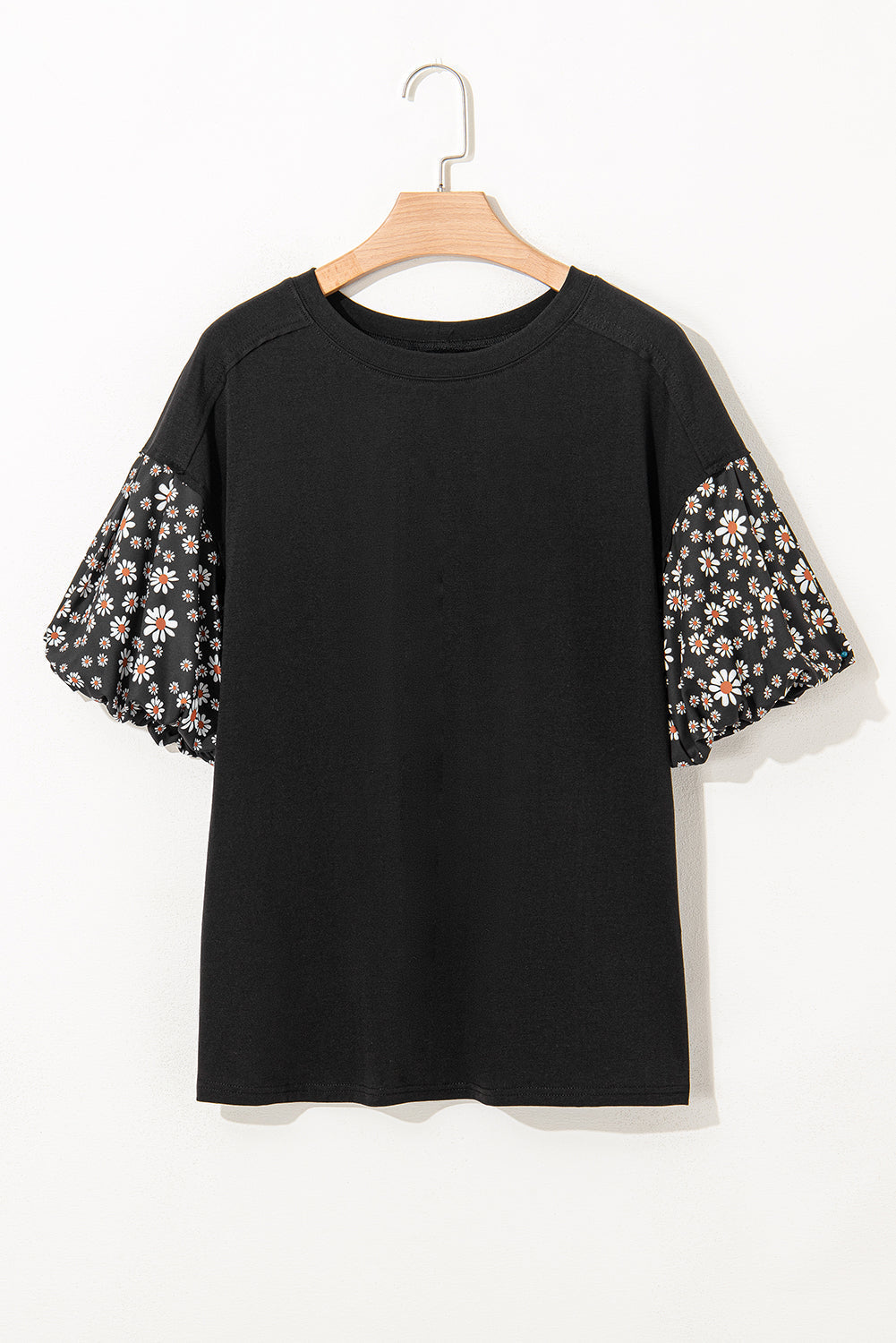 Threaded Pear Aileen Floral Puff Sleeve Oversized Top