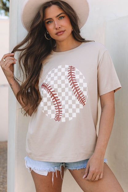 Threaded Pear Checkered Baseball Graphic Tee