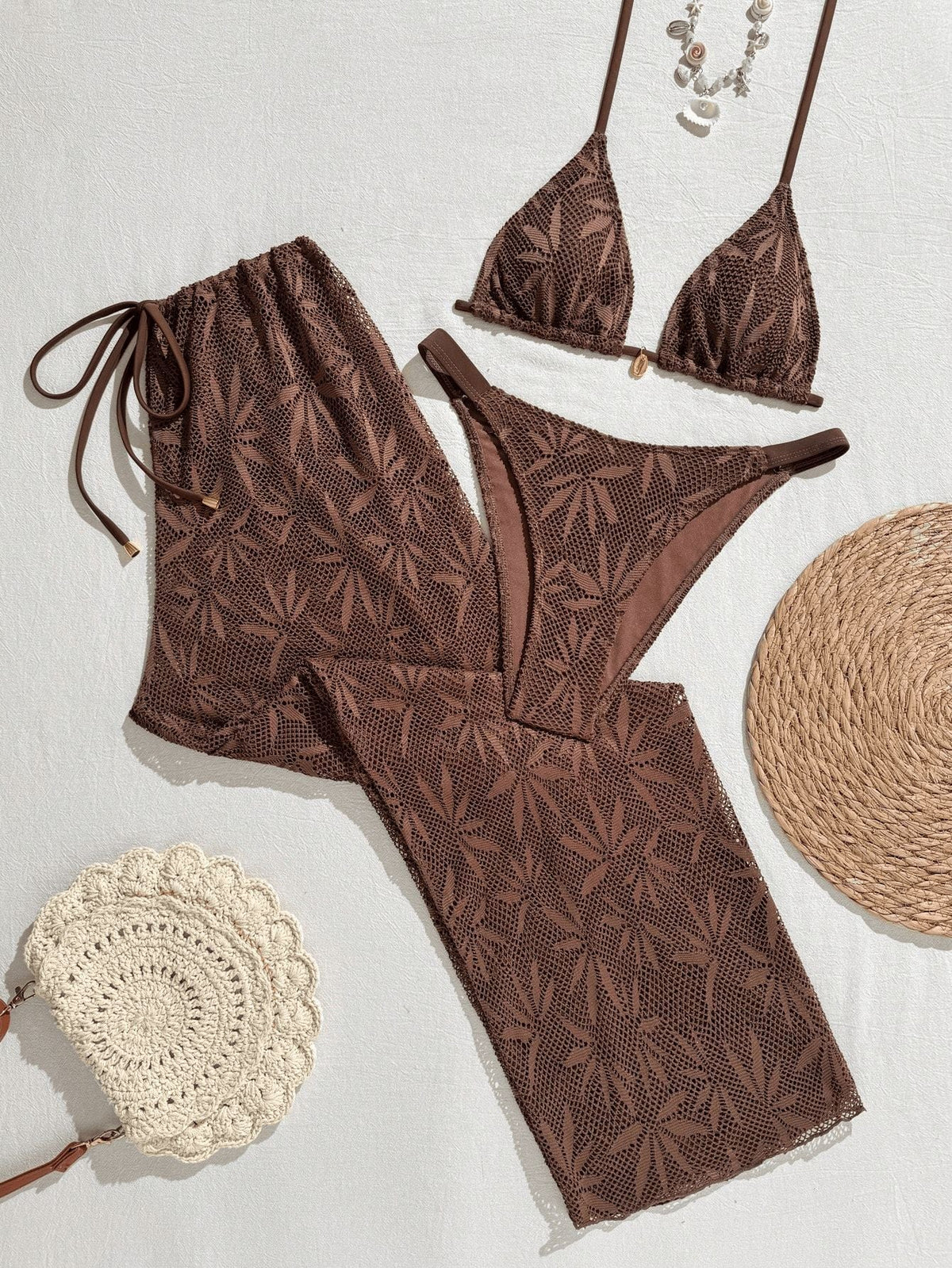 Women's Three-Piece Bikini Set with Halter Neck, Long Pants Swimwear for Beach Style New Fashion Bikini
