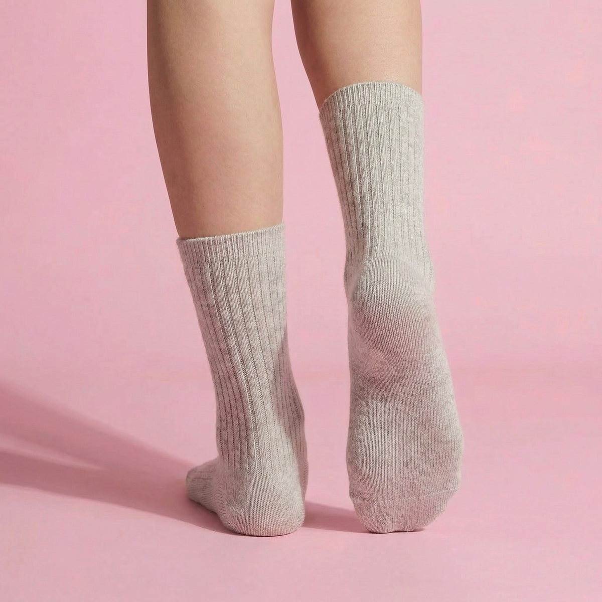 Anna-Kaci Women's 3-Pair Ribbed Crew Socks Set Soft Stretch Knit Fabric Minimal Everyday Comfort Socks