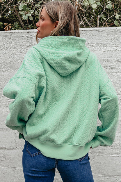 Threaded Pear Promise Textured Baggy Solid Hoodie