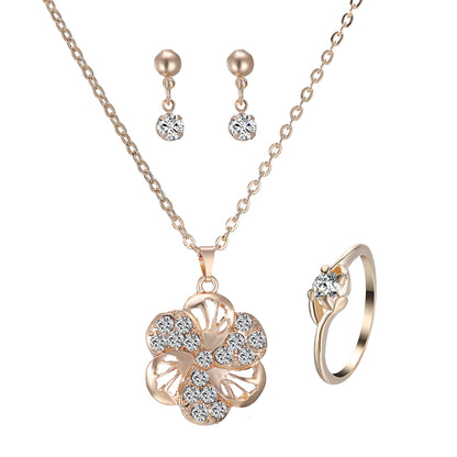 Radiant Heart Pendant Jewelry Set | Sparkling Rhinestone Necklace & Earrings Suite | Romantic Crystal Heart Jewelry for Women | Elegant Anniversary & Wedding Gift Set