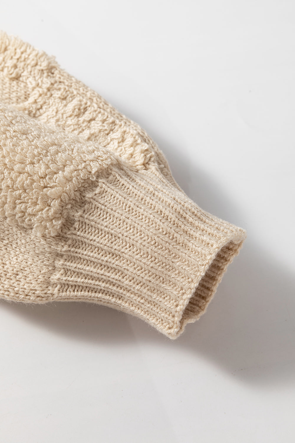Threaded Pear Emily Checkered Sherpa Loose Sweater