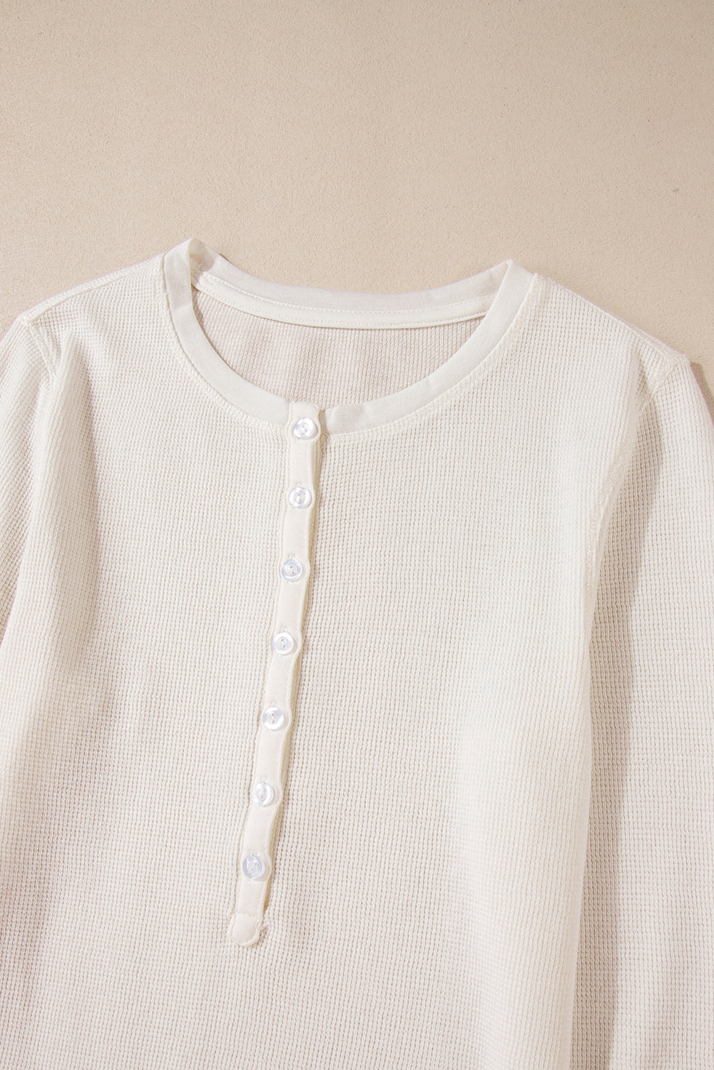 Threaded Pear Teresa Color Waffle Half Long Sleeve Top