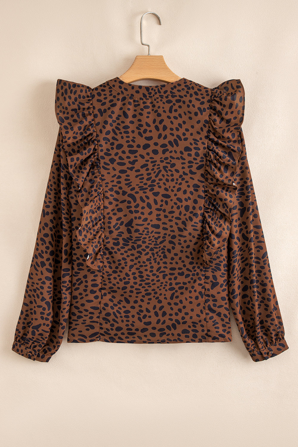 Threaded Pear Collins Ruffled Puff Sleeve Blouse