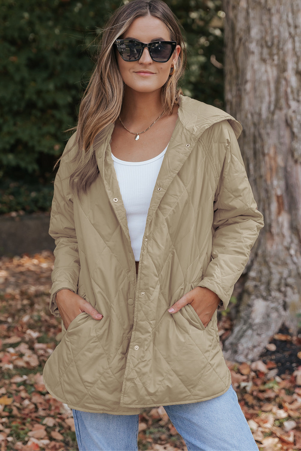 Threaded Pear Amelia Snap Hooded Puffer Coat