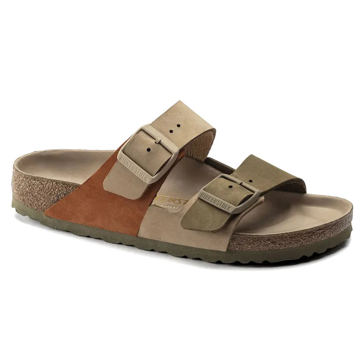 Birkenstock Arizona Split Nubuck Leather Sandcastle/ Faded Khaki Sandals