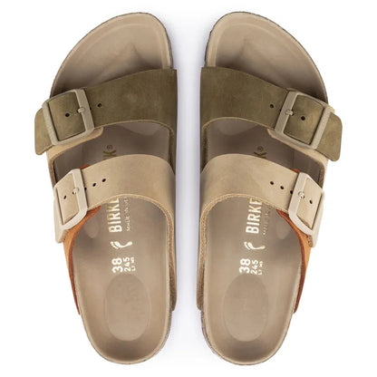 Birkenstock Arizona Split Nubuck Leather Sandcastle/ Faded Khaki Sandals
